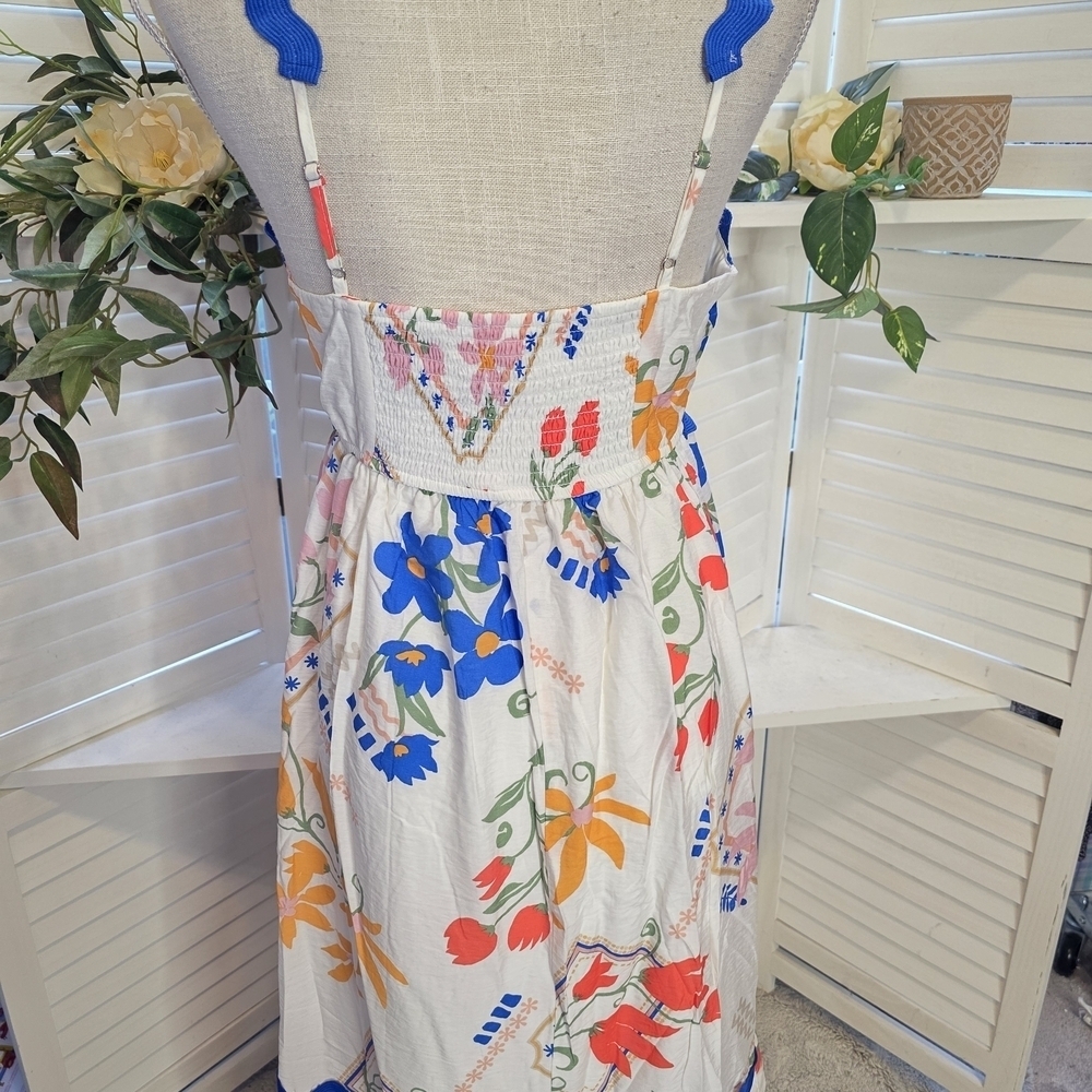 Blu Pepper Floral Maxi Dress with Blue and Orange 1336 - Picture 4 of 8